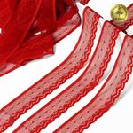 Кружево стрейч (эластичное) 25 мм / 5 метров, TBY.8028, цв.SD163 красный, Kruzhevo