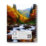 Тетрадь общая с твердой обложкой, глянцевая ламинация A5 120 л. на гребне 65 г/м², белизна 100% 4 шт клетка, 01551 Звуки водопада, Светоч Т206