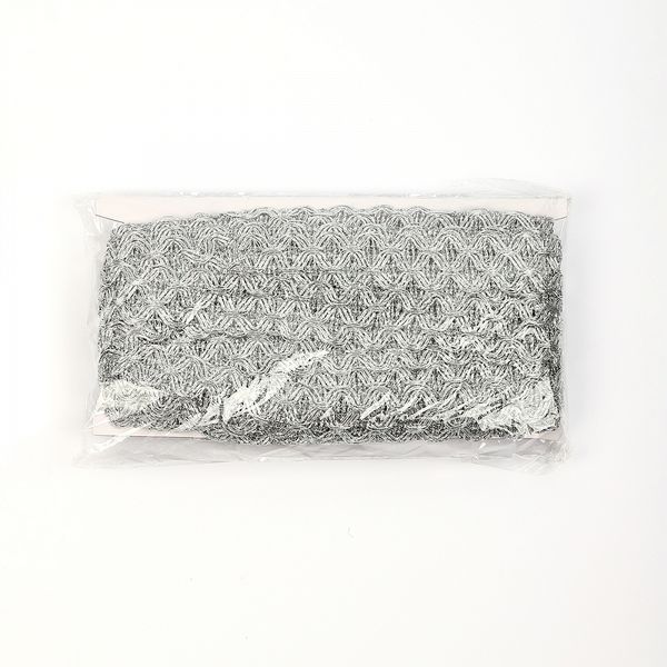 Тесьма отделочная 23 мм / 13.71 метров, TBY 904 цв.серебро