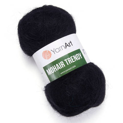 Пряжа YarnArt (ЯрнАрт) Mohair trendy / уп.5 мот. по 100 г, 220м, 102 черный