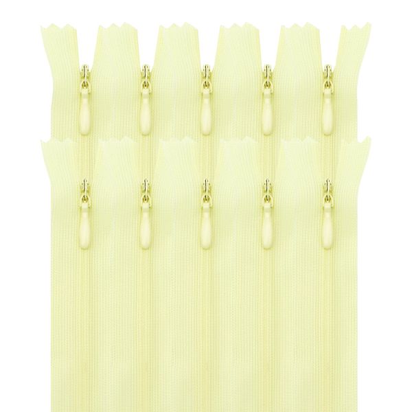 Молния потайная (скрытая) Т3 (3 мм) 1 зам., н/раз., 50 см, лимон, 31315 / 50, 10 шт