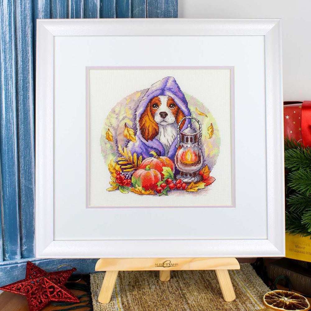 Набор для вышивания нитками МП Студия, Осенний блюз 20х18см