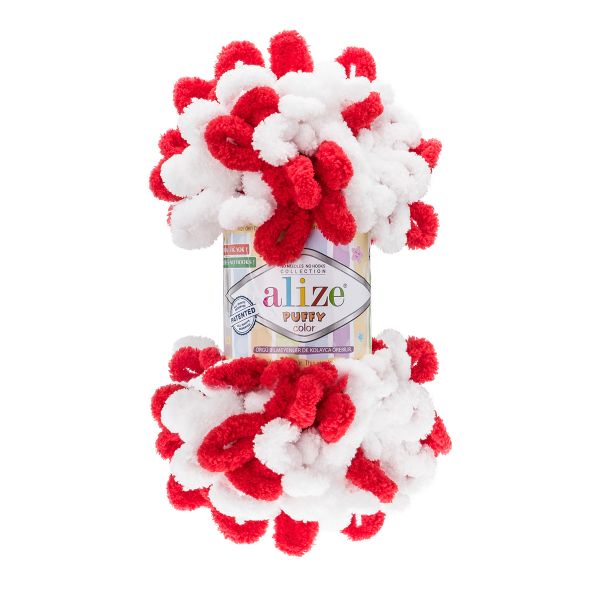 Пряжа Alize (Ализе) Puffy Color / уп.5 мот. по 100 г, 9м, 6574 секционный