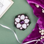 Набор для вышивания бисером Klart, Брошь. Анемон, 4.5х4.5 см