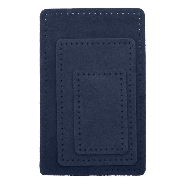 Набор заплаток пришив. из замши, прямоуг-к 4х6,4см, 6х9,6см, 8х12,7см, с перфорацией, 3 шт (22 темно-синий), 59403