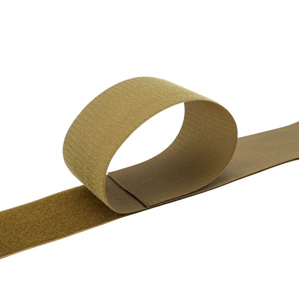 Лента контактная липучка (велкро) пришивная 100 мм / 1 метр, 61.4 г/м, хаки, ПАРА (крючок+петля), качество 