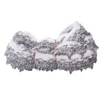 Тесьма отделочная вязаная 32мм / 10м (белый/серебро), С1438Г7