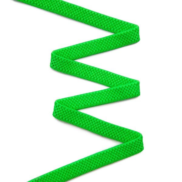 Резинка плоская обувная 8.0 мм / 25 метров, 6.6 г/м, эластичность 160%, L9915 зеленый неон, D107