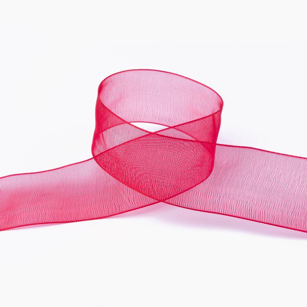 Лента капроновая (органза) 25.0 мм / 22.8±1 метра, 037 т.красный, Blitz OR-25