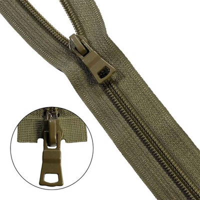 Молния спираль (витая) Т7 (7 мм) 2 зам., разъем., 70 см, 282 хаки, 10 шт