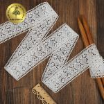 Кружево вязаное (тесьма) 40 мм / 10 метров, TBY.2443A цв.белый, Kruzhevo