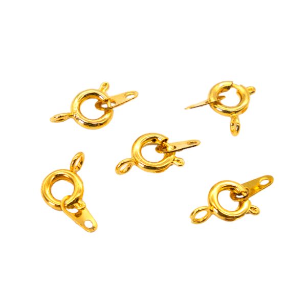Замок для бус кольцо с ответной частью, 6 мм, 5 шт/упак, Astra&Craft (яркое золото), 4AR2040