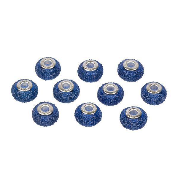 Бусины шармы ⌀16 мм, 10 шт, смола, №08 яр.синий, Zlatka RFB-16