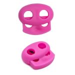 Фиксатор (зажим) для шнура пластик 2 отв., ⌀4.0 мм, 14х17 мм, овал малый ПП, розовый, 100 шт