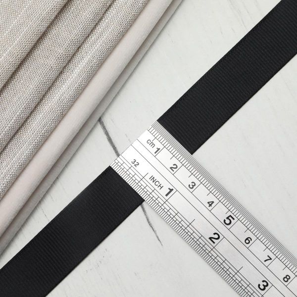 Лента репсовая (в рубчик) 20.0 мм, 160 черный, уп.18,28 м