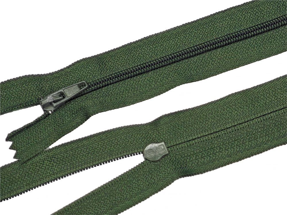 Молния спираль (витая) (цв.SBS) брючная Т3 (3 мм) 1 зам., н/раз., 18 см, автомат, S-190 хаки, 100 шт