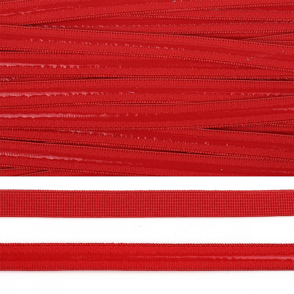 Резинка с силиконом бельевая 10 мм / 10 метров, SD163 красный