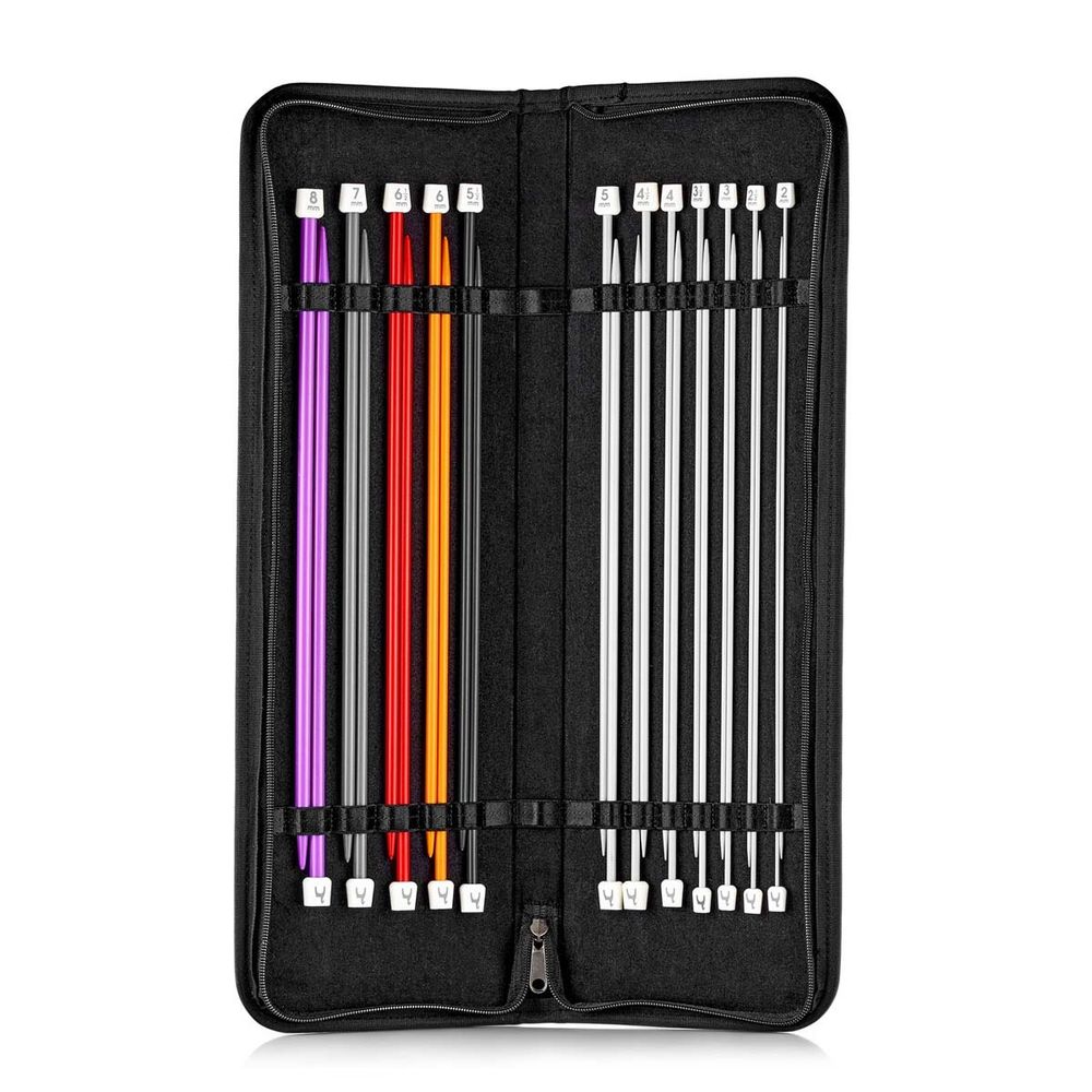 Набор вязальных принадлежностей со спицами прямыми, 24 шт, Pony