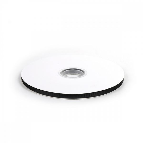 Лента репсовая (в рубчик) 6.0 мм, цв. 030 черный, уп.91.4м