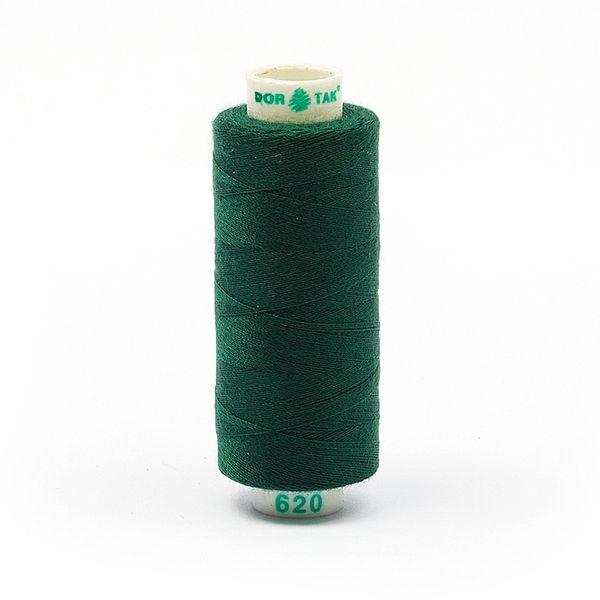 Нитки швейные бытовые Dor Tak 40/2, 366 м / 10 кат., 620 зеленый