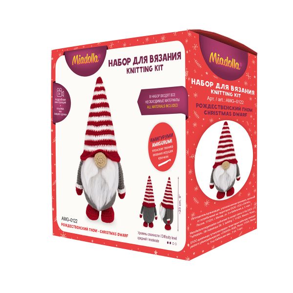 Набор для вязания игрушки Miadolla, Рождественский гном, AMG-0122