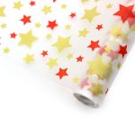 Пленка матовая Звезды 70см*10 м (красный/золото) 4932
