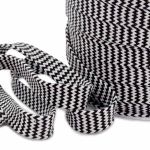 Шнур плоский плетеный х/б ⌀15.0 мм / 75 метров, чер/бел зигзаг, 07-4300/01(02/04)