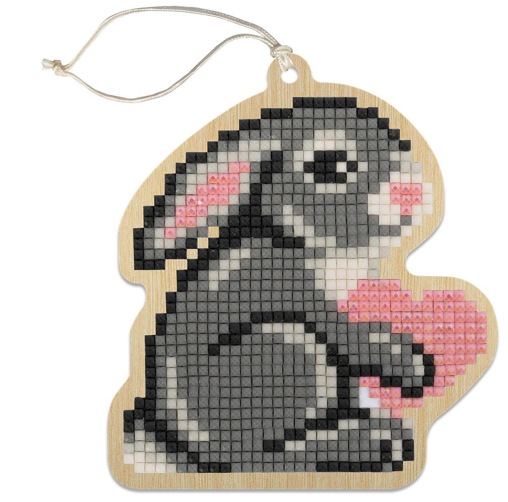 Алмазная (кристальная) мозаика Фрея, подвеска Кролик, 8.5х9.5 см