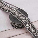 Лента (тесьма-бордюр) жаккардовая 60.0 мм / 25±1 метров, 6 черный, 3AR2679