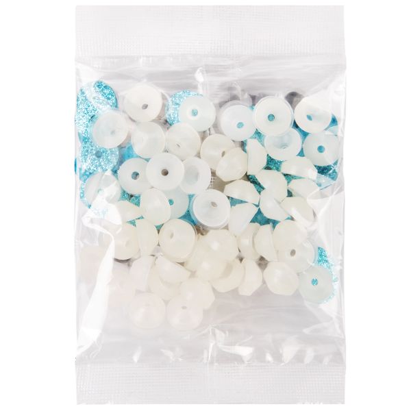 Глаза пластиковые с блестящей вставкой ⌀13 мм, 50 шт, голубой, HobbyBe PGSB-13F