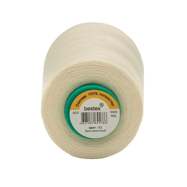 Нитки универсальные Bestex 50/2, 4570 м (5000 ярд) / 1 кат., 152 бело-молочный