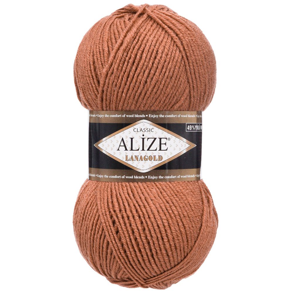 Пряжа Alize (Ализе) Lana Gold / уп.5 мот. по 100 г, 240м, 565 коричнево-красный