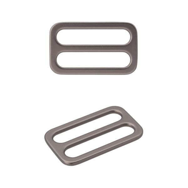 Пряжка регулировочная металл литая плоская 25.0 мм (31х19мм), черный никель (олово), МВ2343, 6 шт