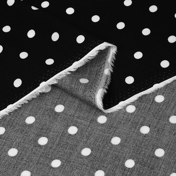 Штапель в горошек 90 г/м², 145 см / 2 метра, TBY.Vidt.01 цв.черный