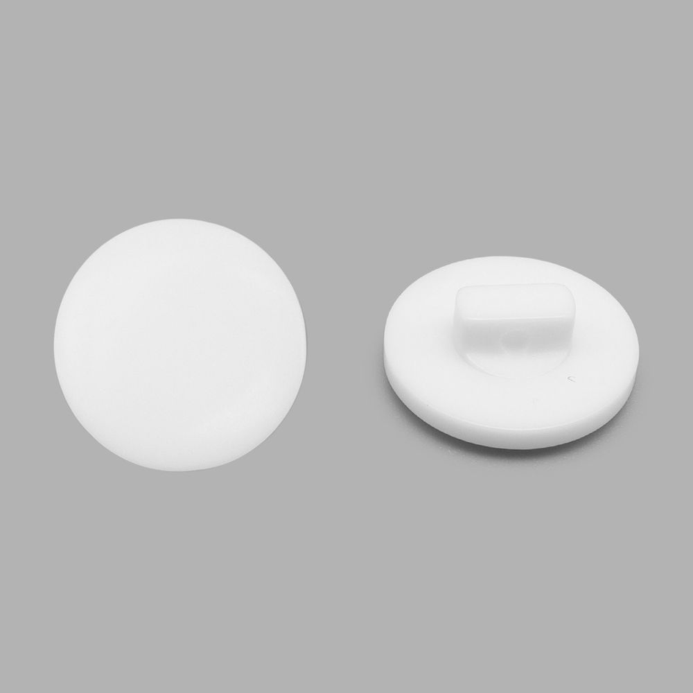 Пуговицы на ножке 24L (15мм), пластик (White (белый)), NE68, 72 шт