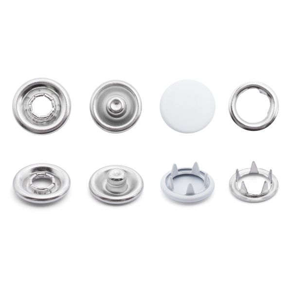 Кнопка рубашечная (джерси) закрытая ⌀7.8 мм, ≈1440 шт, МЕТАЛЛ, эмаль, 101 белый, NEW STAR