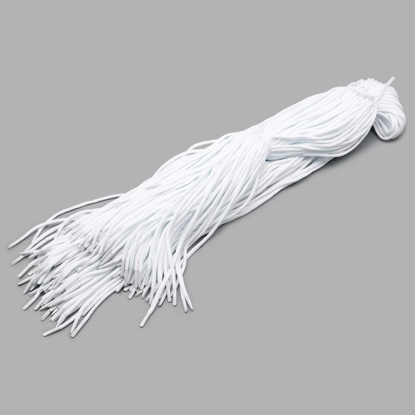 Шнурки круглые с металлическим наконечником 4.0 мм / 150 см, 50 пар (100 шт), белый, 6220-0133