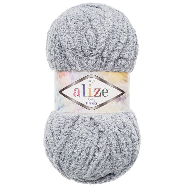 Пряжа Alize (Ализе) Softy Mega / уп.5 мот. по 100 г, 70м, 428 серый