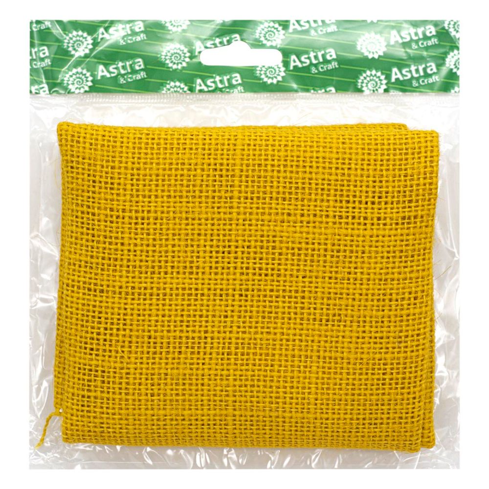 Ткань для рукоделия рогожка 100% лен 48х45см, желтый