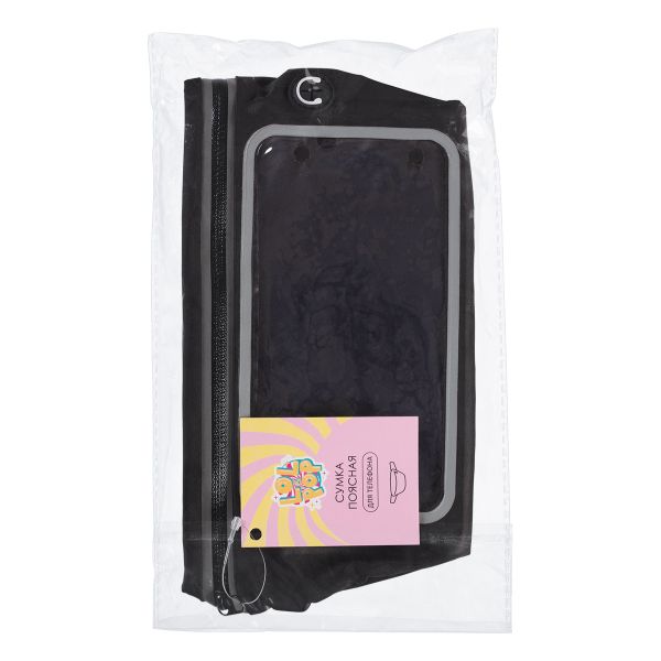 Сумка поясная для телефона 20х9 см, №01 черный, Lol&Pop LLP-307