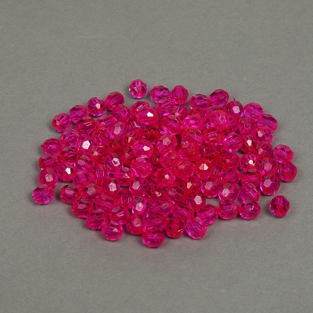 Бусины акрил ⌀10 мм, цв. 11 малина, 50 г, Magic4Hobby