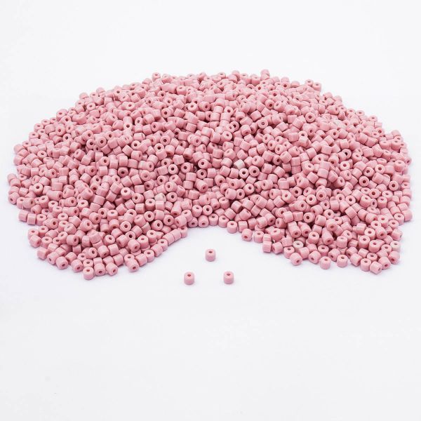 Бусины пластик 5х6 мм, цилиндр, 500 г, 002 розовый, Astra&Craft (7739890/7739298) 2141