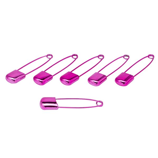 Булавки английские безопасные, 6 шт, цв.розовый, MTW097-1