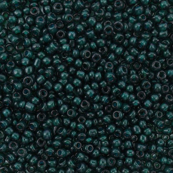 Бисер Astra&Craft 11/0 (2.1 мм), 200 г (10х20 г), цв. 23А-2 т. изумруд/прозрачный с цветным центром