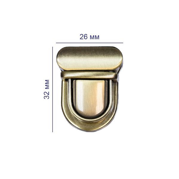 Замок для сумки 32х26 мм, 5 шт, под бронзу, Gamma LBZ-14B