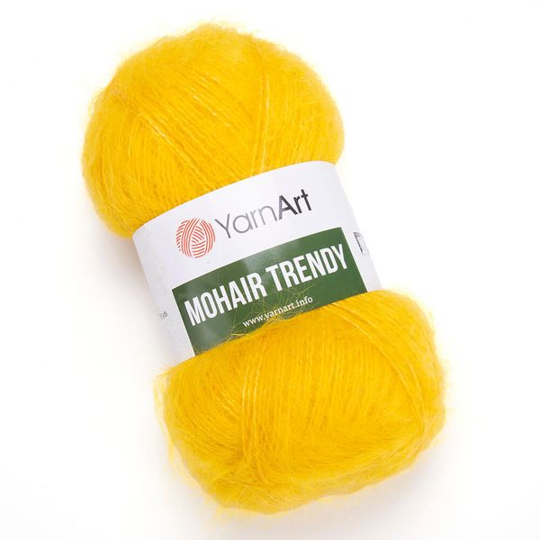 Пряжа YarnArt (ЯрнАрт) Mohair trendy / уп.5 мот. по 100 г, 220м, 136 желтый