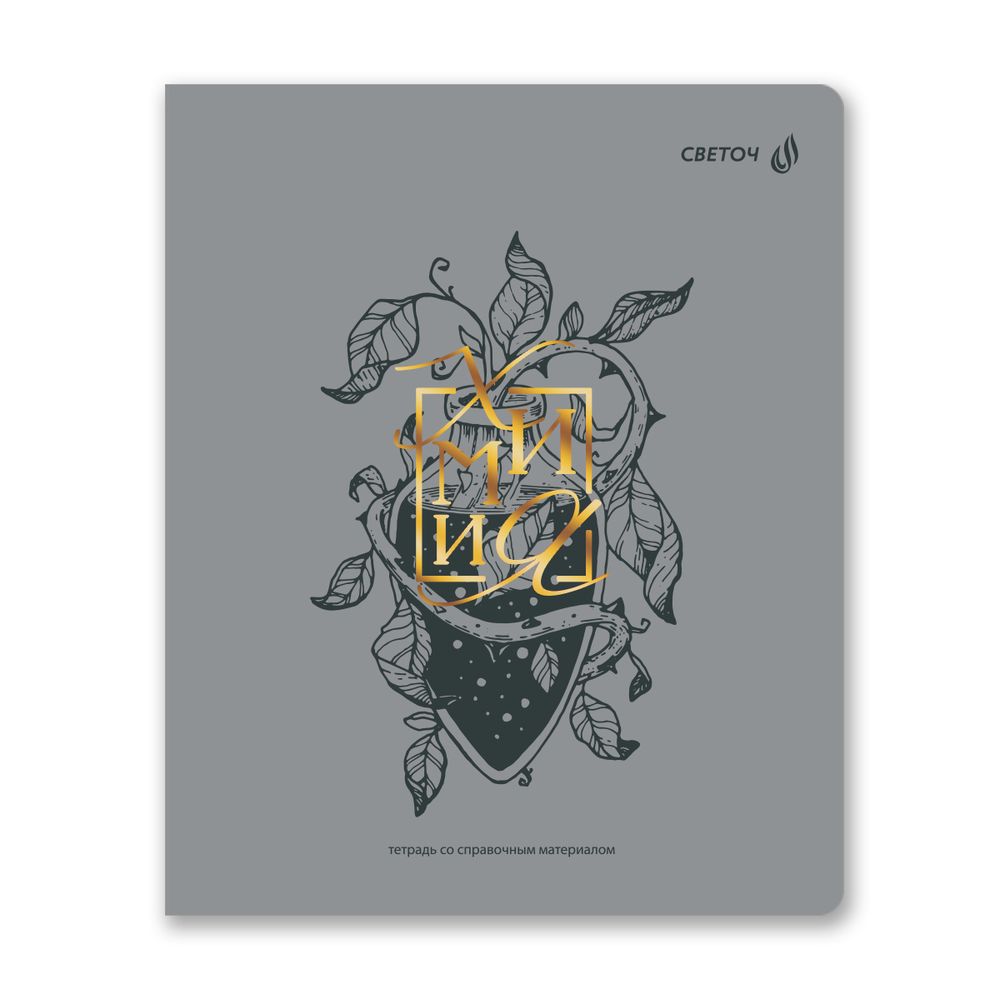 Тетрадь со справ.материал. Архивариус пластик.обл. 320мкм с тис.золот.фольгой. A5 48 л. на скобе 65 г/м², белизна 100% 10 шт, клетка, 01878 Архивариус Химия, Светоч Т290