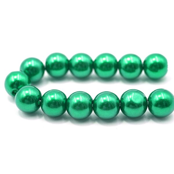 Бусины пластик (жемчуг) ⌀8 мм, 25 г, Astra&Craft, 038 NL зеленый