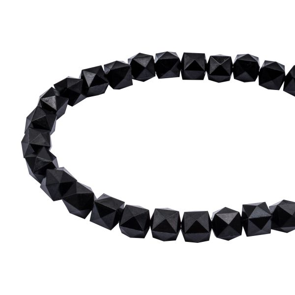 Бусины акрил ⌀10 мм, прозрач. в цвете, граненый куб, 500 г, Astra&Craft (672 черный)