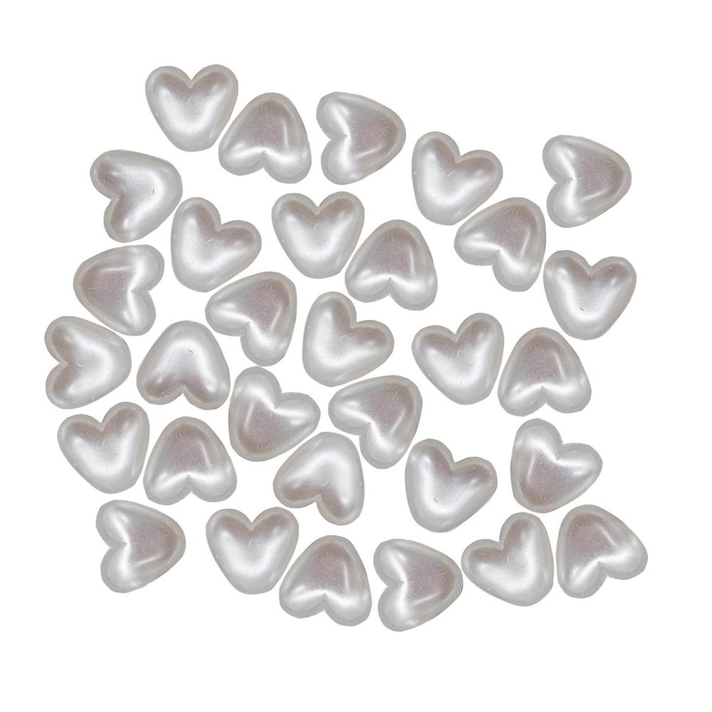 Бусины пластик (жемчуг) 10х11 мм, 62 шт, Astra&Craft, белый